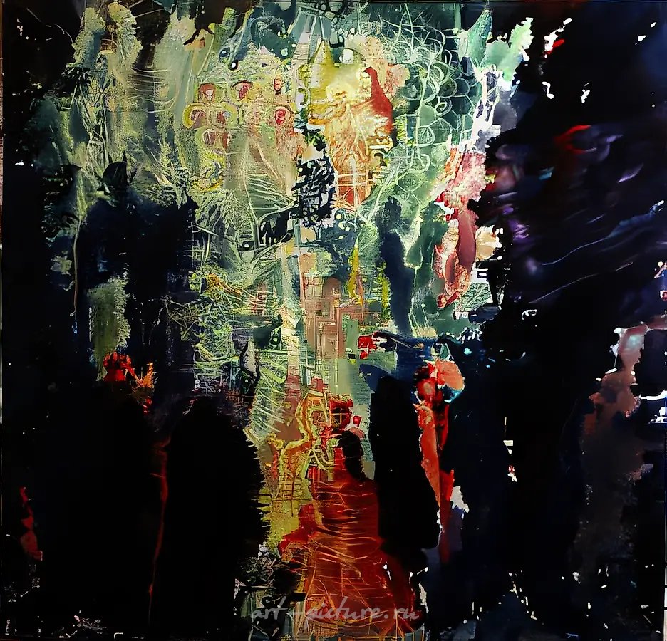 Богиня Леда., 1994,  холст, масло,  100 х 100  Коллекция галереи "Гороскоп".