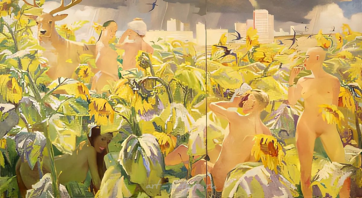 Бемби, 1994, масло на холсте, 200x350