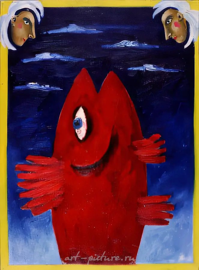Рыба, 1995, холст, масло, 60х80