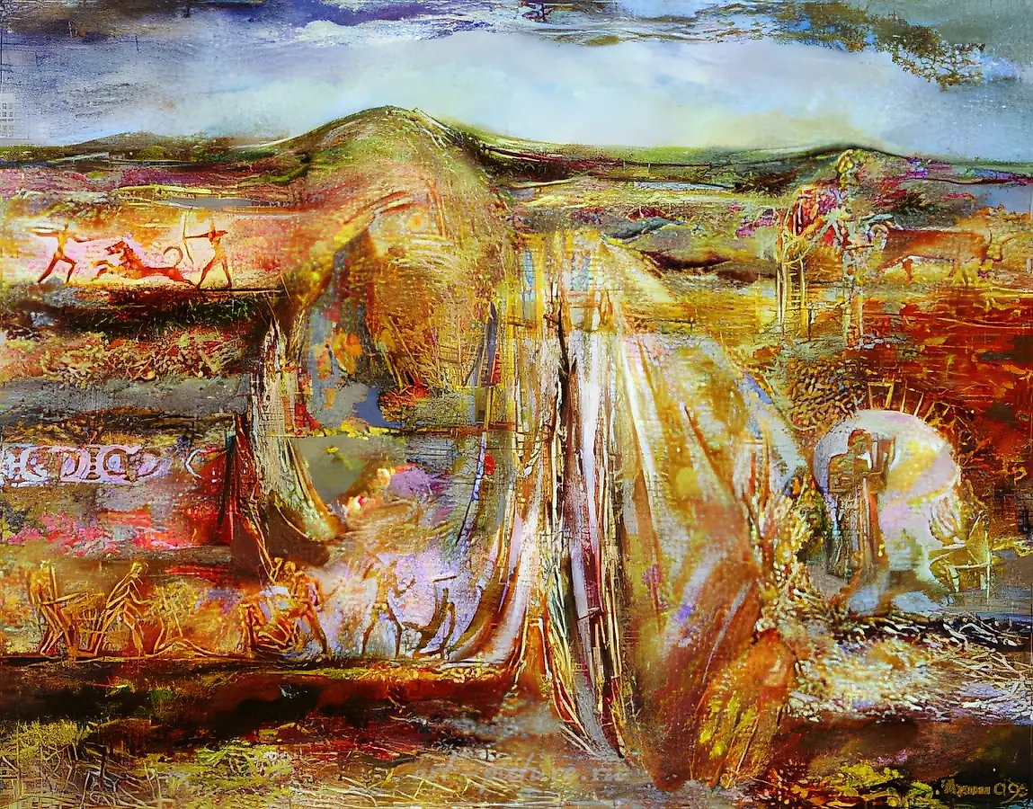 Курган, 1996, холст, масло, акрил, 86х100