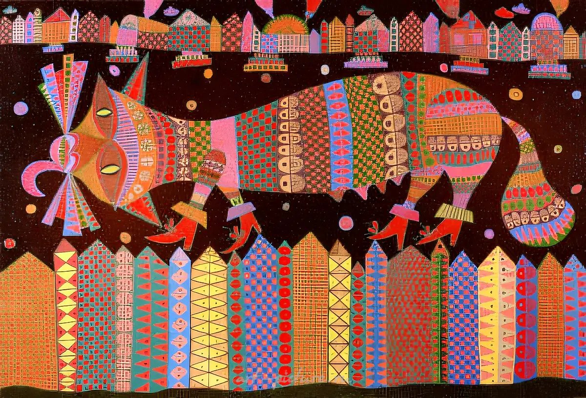 Кошка, 1993, холст, масло, 73x95. Частная коллекция, США