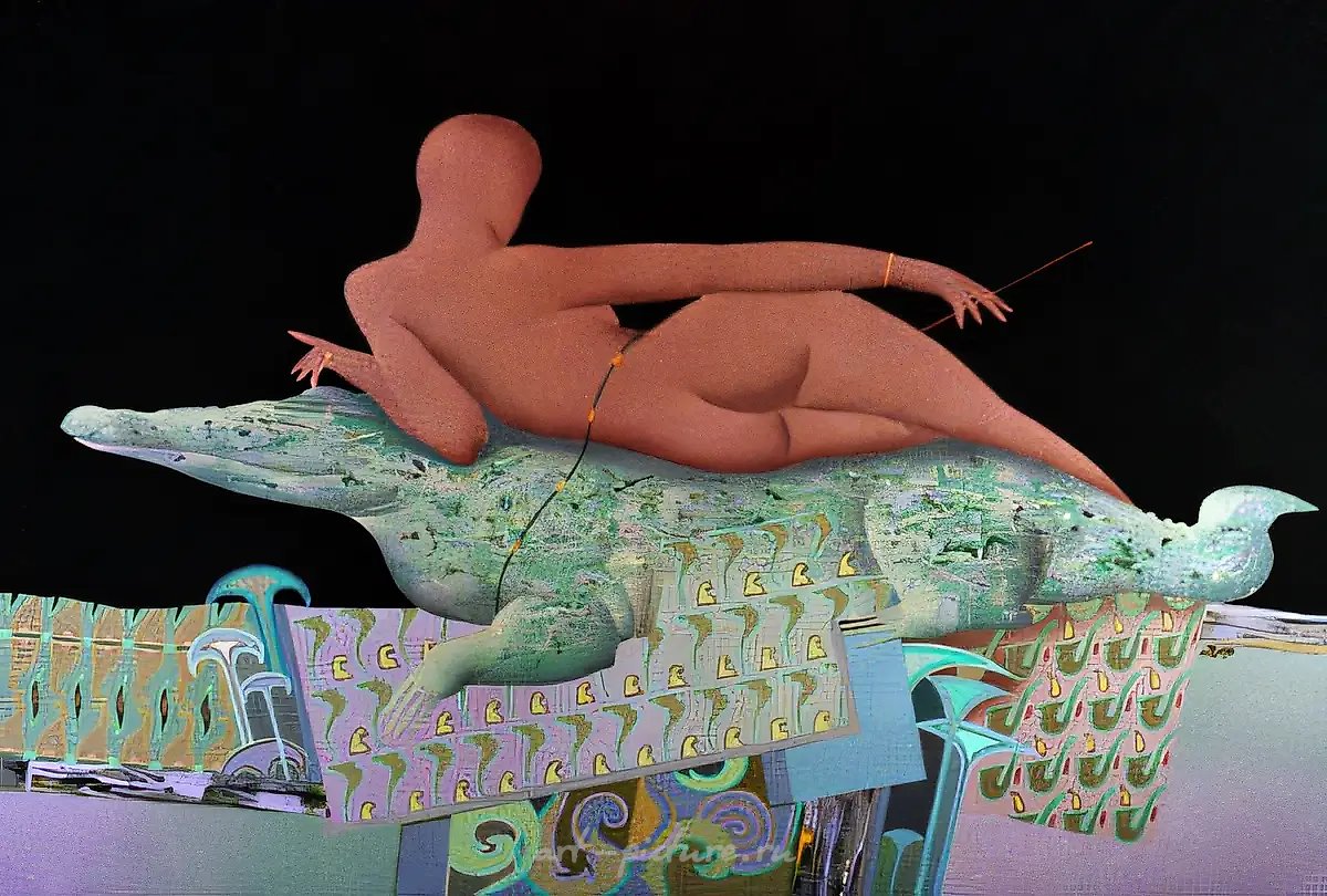 Взаимопонимание, 1993, акрил, картон, лак, 120x80. Частная коллекция