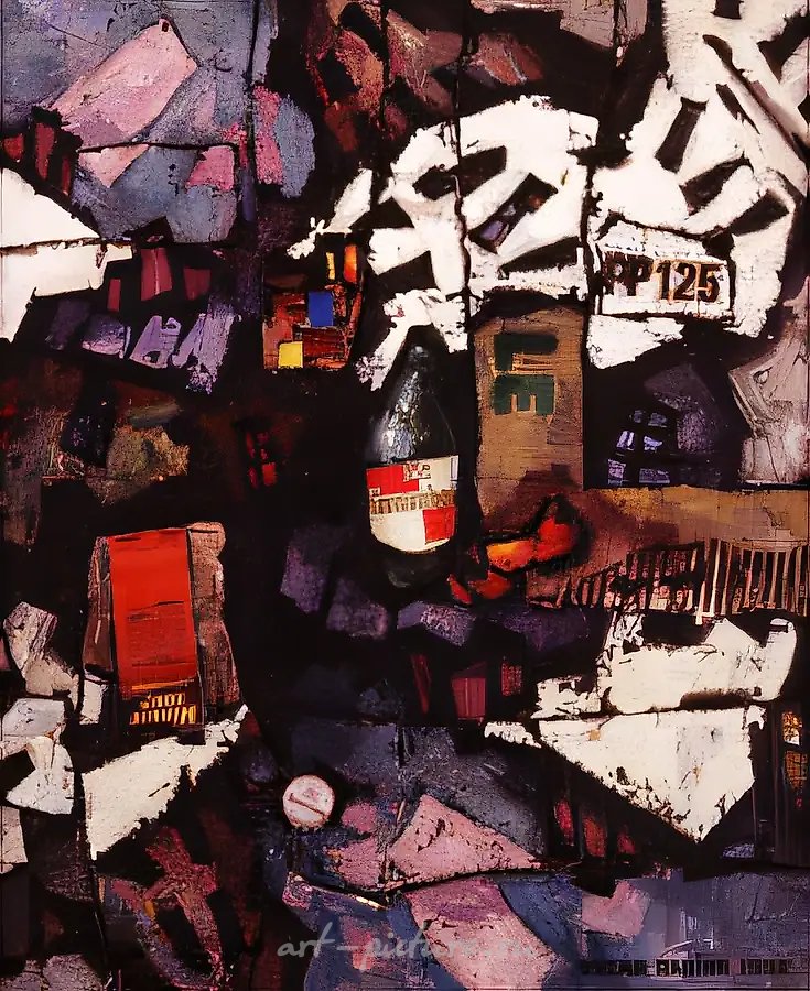 Пейзаж с пивом, 1992, холст, смешанная техника, 45х60