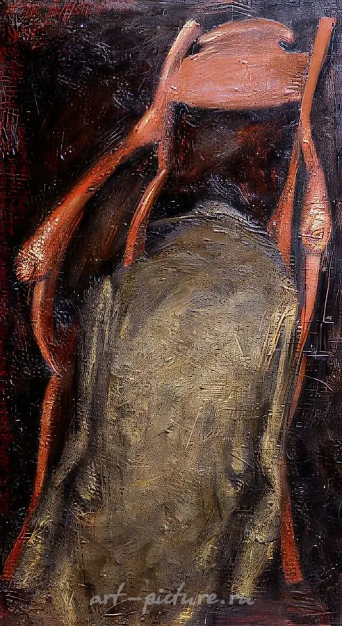 Блудный сын (на тему Рембрандта), 1995, холст, масло, 130х70 Коллекция Государственного историко-архитектурного художественного ландшафтного музея-заповедника "Царицыно"