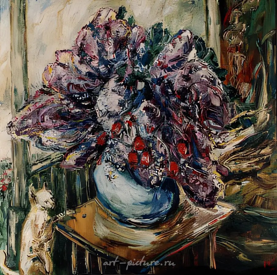 Сирень, 1994, холст, масло, 100х100