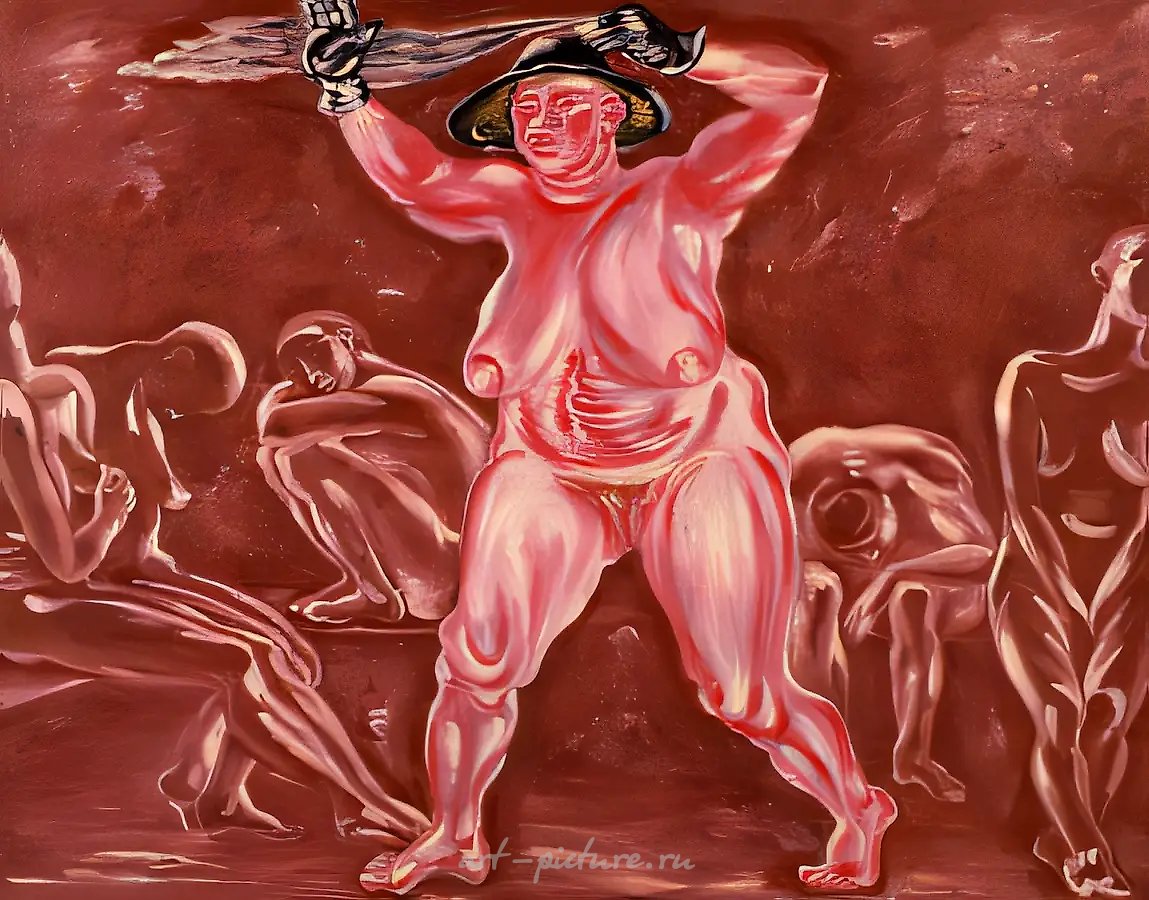 Банщик, 1988, холст, масло, 165x205. Собственность автора