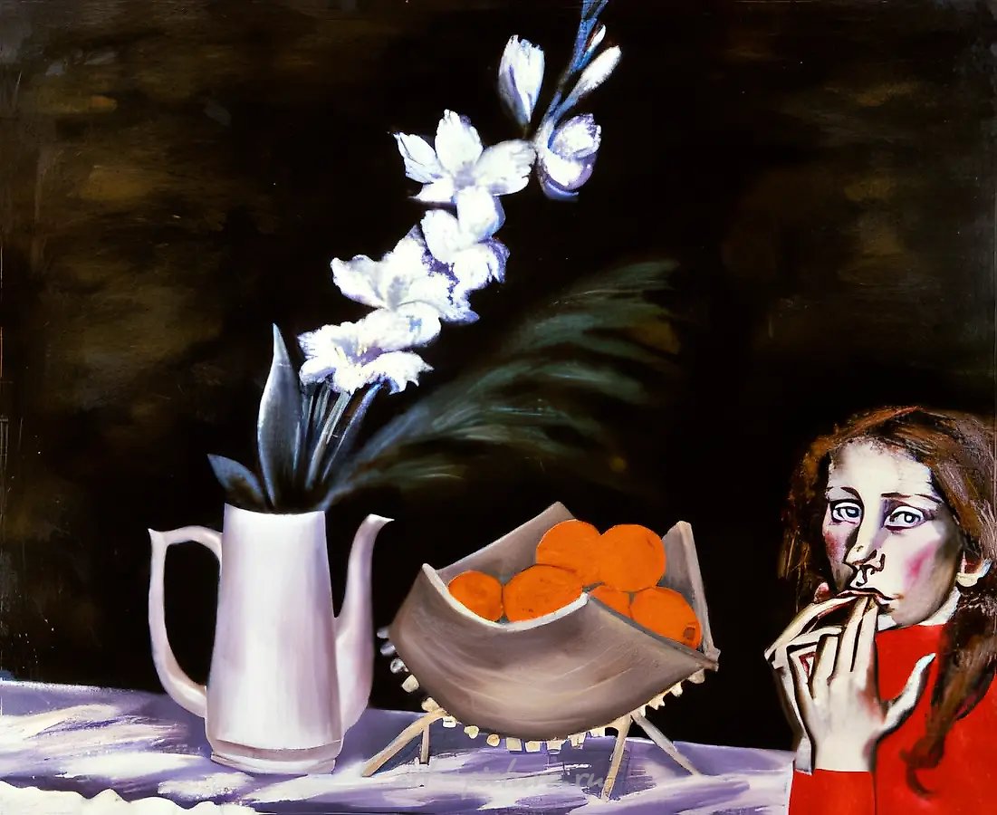 Настя и натюрморт, 1989, холст, масло, 99x117. Германия, частная коллекция