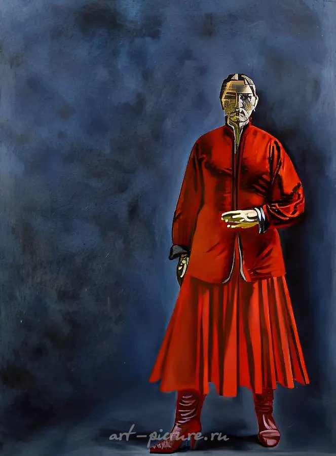 Красный автопортрет, 1988, холст, масло, 230x175. Государственный Русский музей, Ленинград