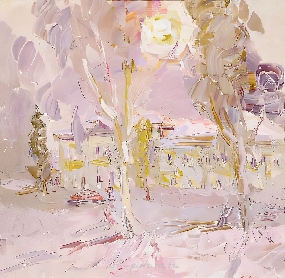 Зима в Кунцево, 1991, масло на холсте, 50x50. Частная коллекция