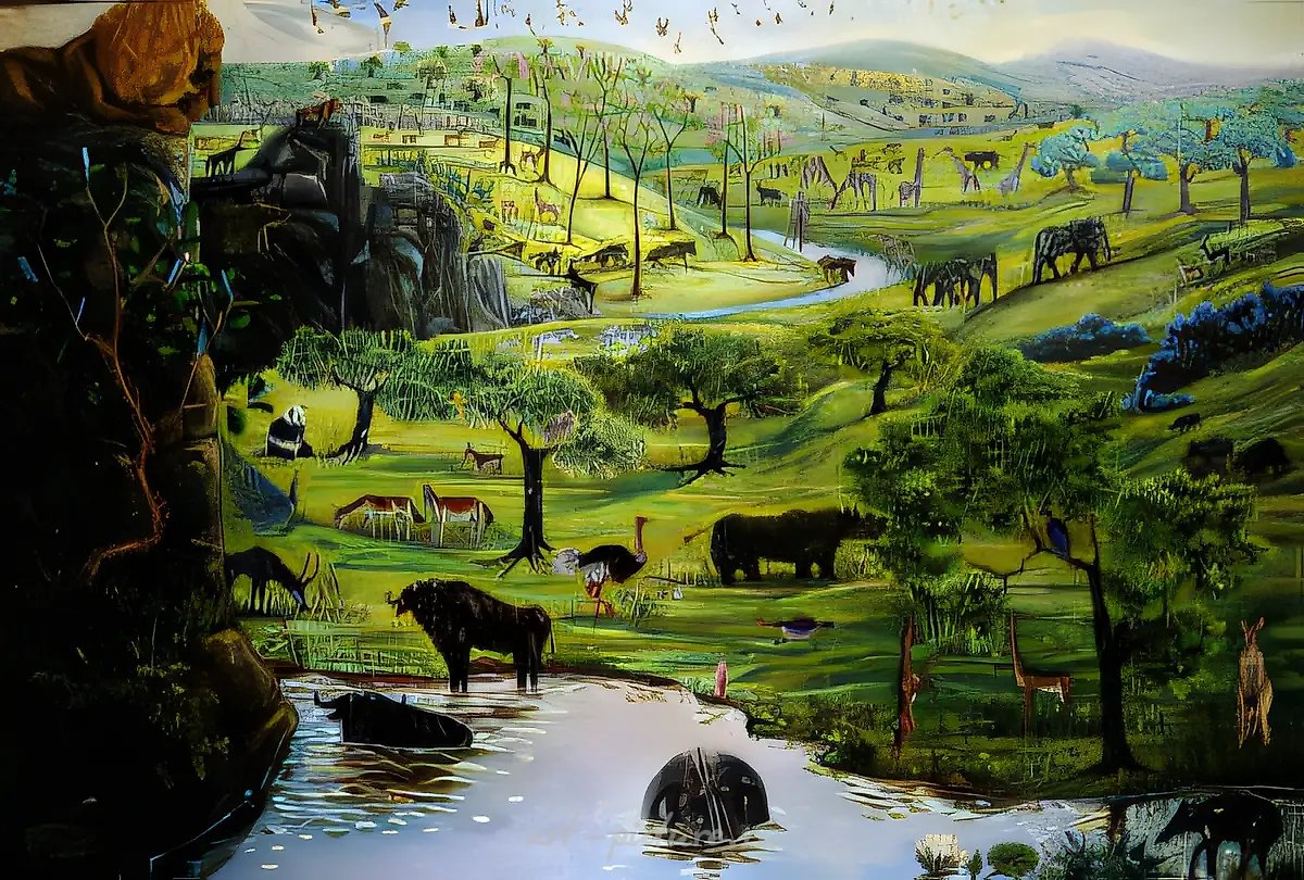 День вегетарианцев I, 1991, масло на холсте, 85x120. Собственность Государственной Третьяковской галереи, Москва