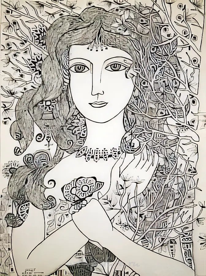 Дриада, 1994, бумага, тушь, перо, 61,5x43 см. Собственность автора