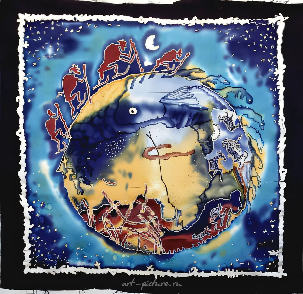 Вечный поход I, 1995, батик, шёлк, 85x85. Собственность автора, $500