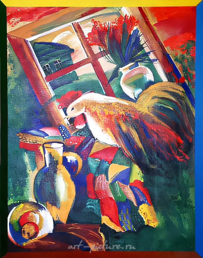 Утро в заброшенной деревне, 1989, холст, темпера, 100x80. Собственность автора, $500