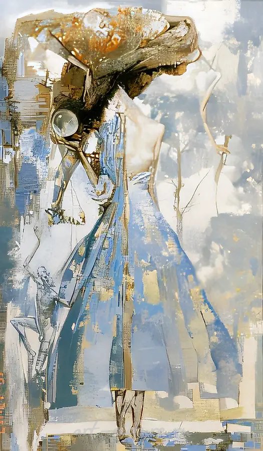 Коломбина, 1996, холст, масло, 120x60. Частная коллекция