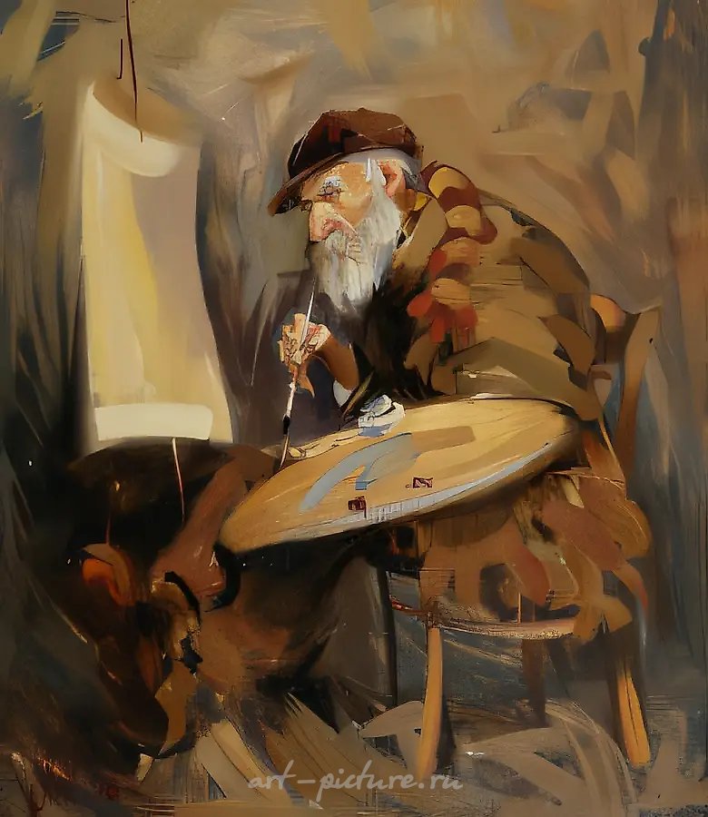 Художник, 1996,   холст, масло,  60 х 50