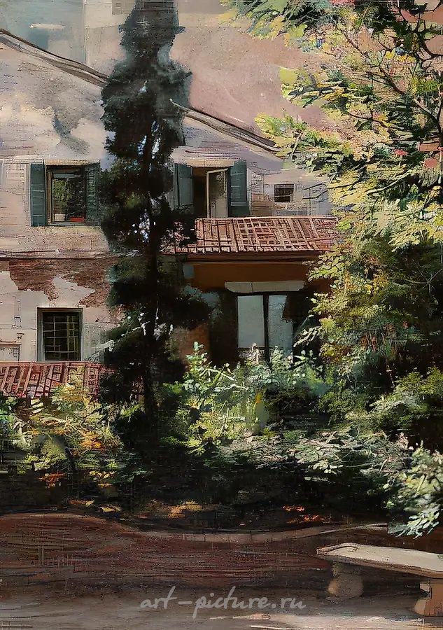 Венеция. Дворик, 1997,  холст, масло,  55 х 38