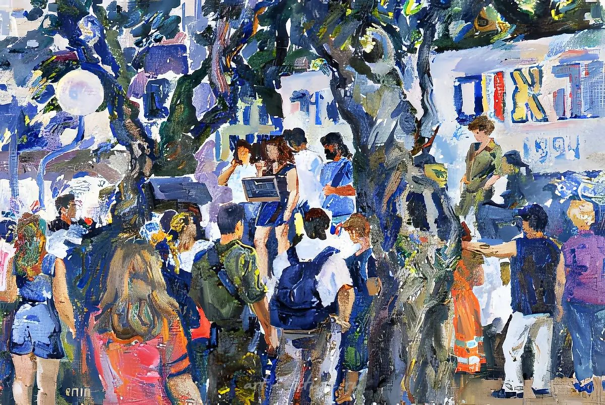 Фестиваль "Бау-Хаус 94" в Тель-Авиве., 1994, холст, масло, 60х80
