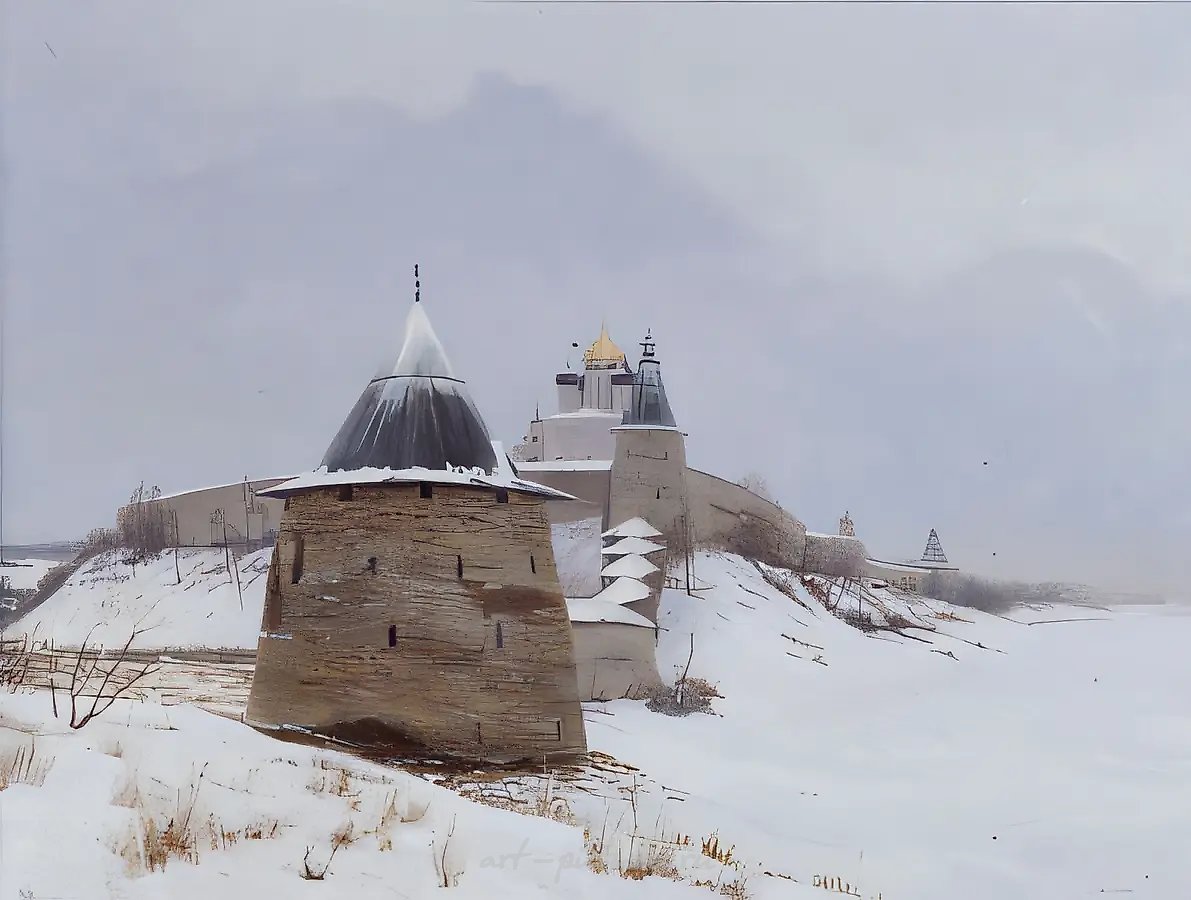 Псков. Кремль., 1997, холст, масло, 60х80
