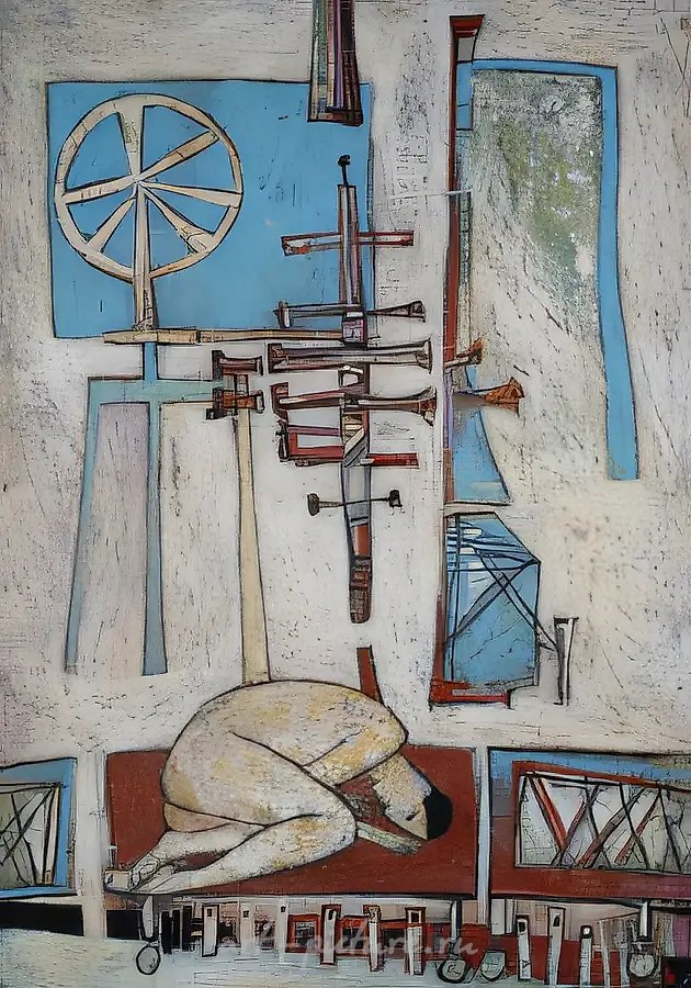 Путешествие.	, 1996, картон, смешанная техника, 100 х 70