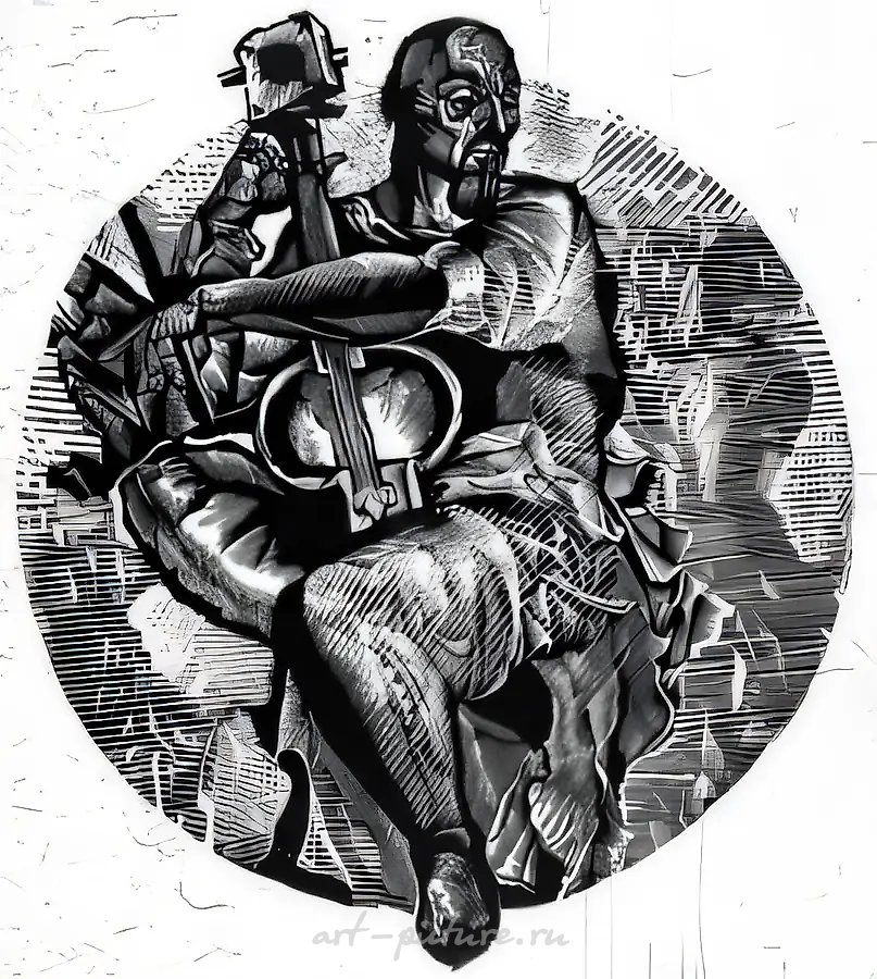 Жирау, 1995, линогравюра, 50х40