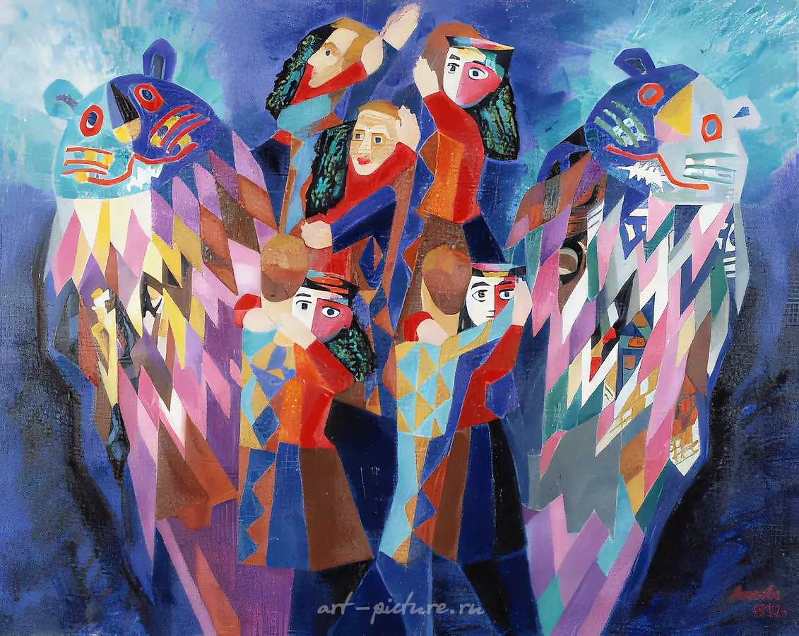 Танец., 1995, холст, масло, 80 х 100