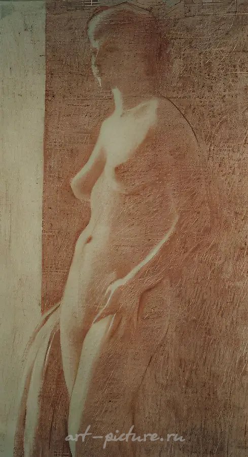 Обнажённая, 1963, сангина, бумага, 120x50. Собственность автора