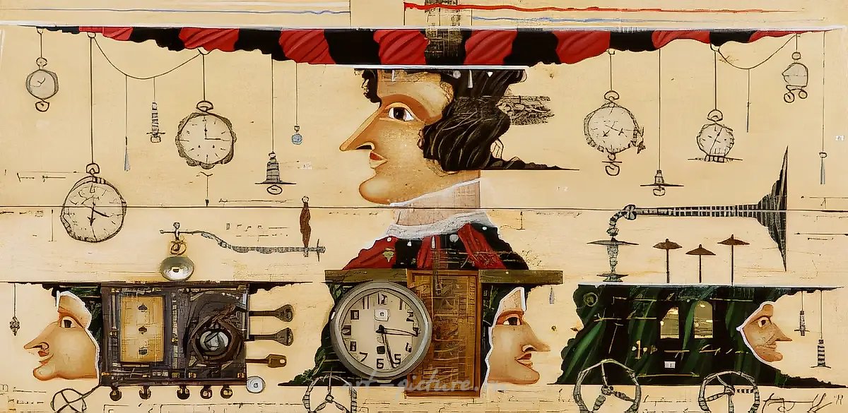 Часы. Из серии "Старый дом, старые вещи"., 1997, холст, масло, 60 х 120