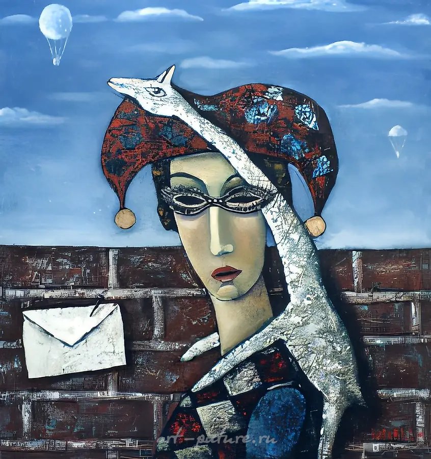 Письмо., 1997, холст, масло, 70 х 65