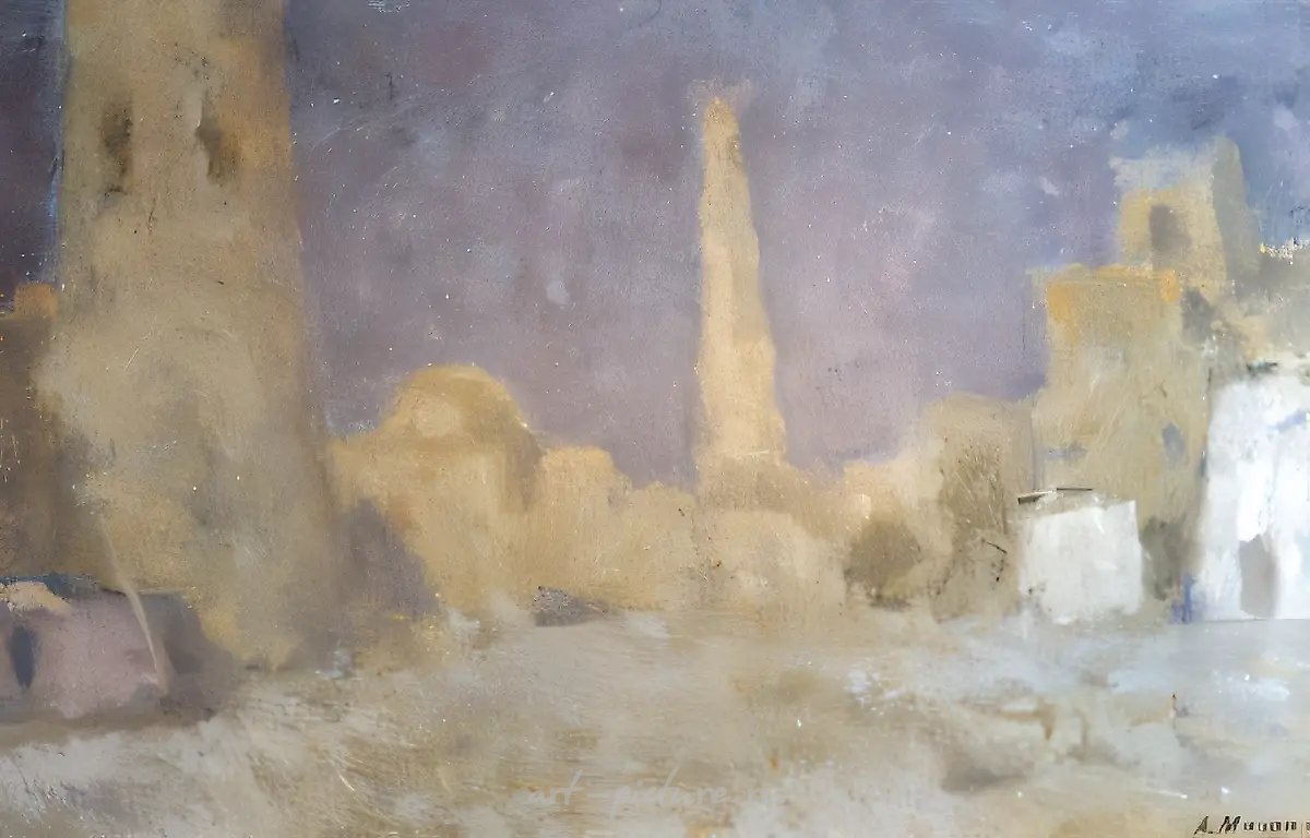 Хива., 1979, картон, масло, 43 х 65