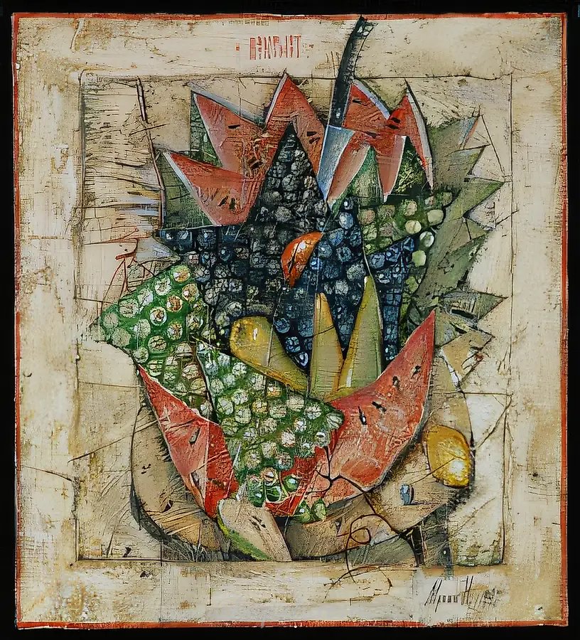 Натюрморт., 1994, холст, темпера, масло, 50 х 45
