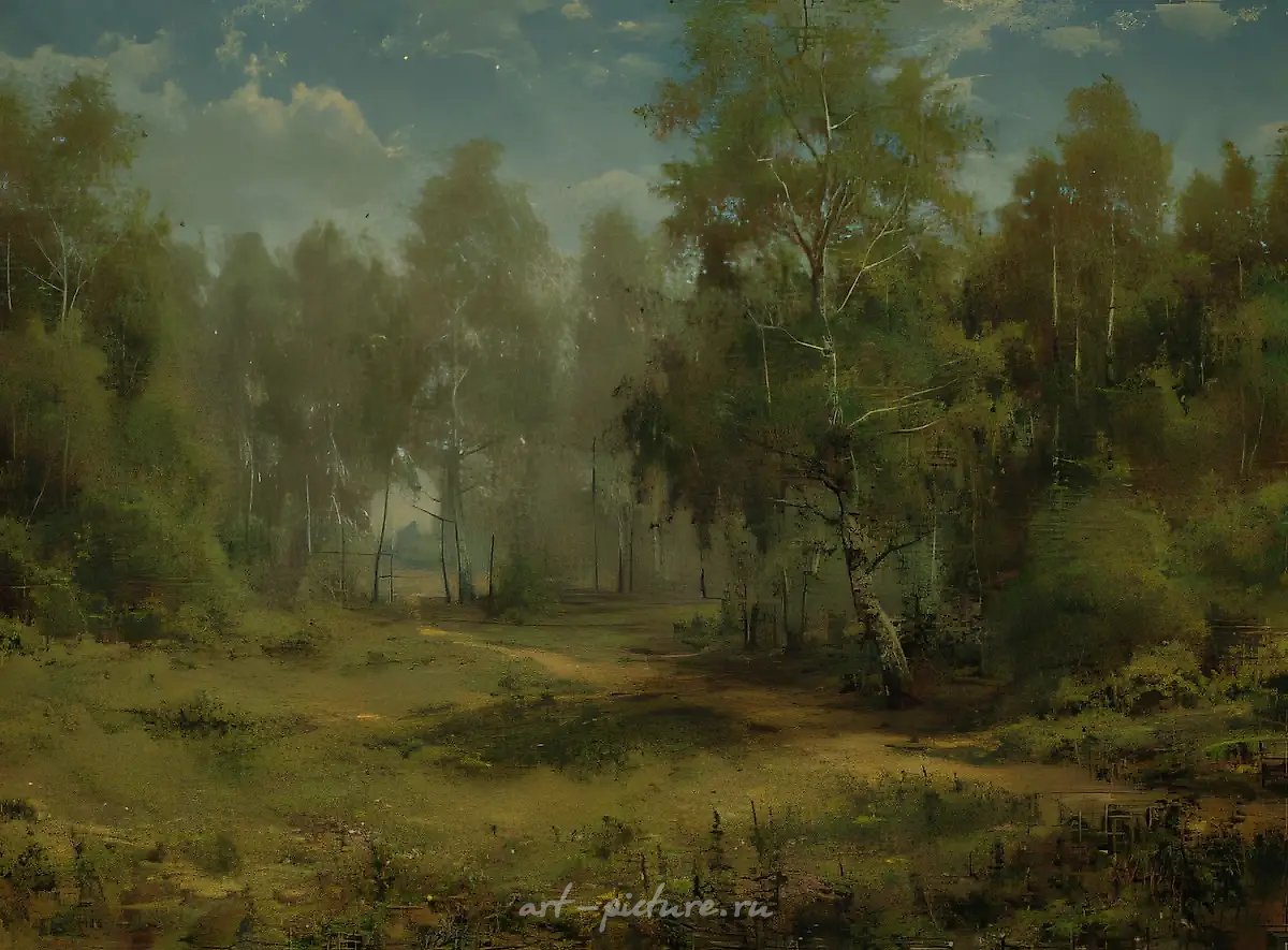 Некошенный лужок., 1993, холст, масло, 60 х 80