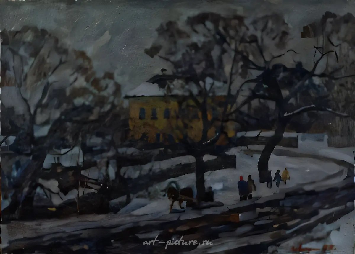 Март в Тарусе., 1972, холст, масло, 50 х 70