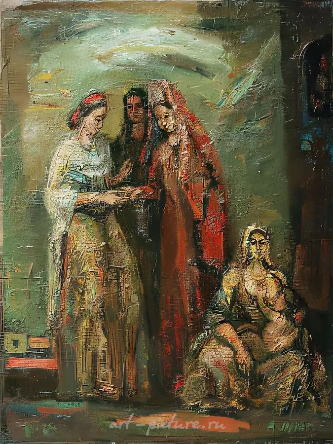 Гадание., 1997, холст, масло, 80 х 60
