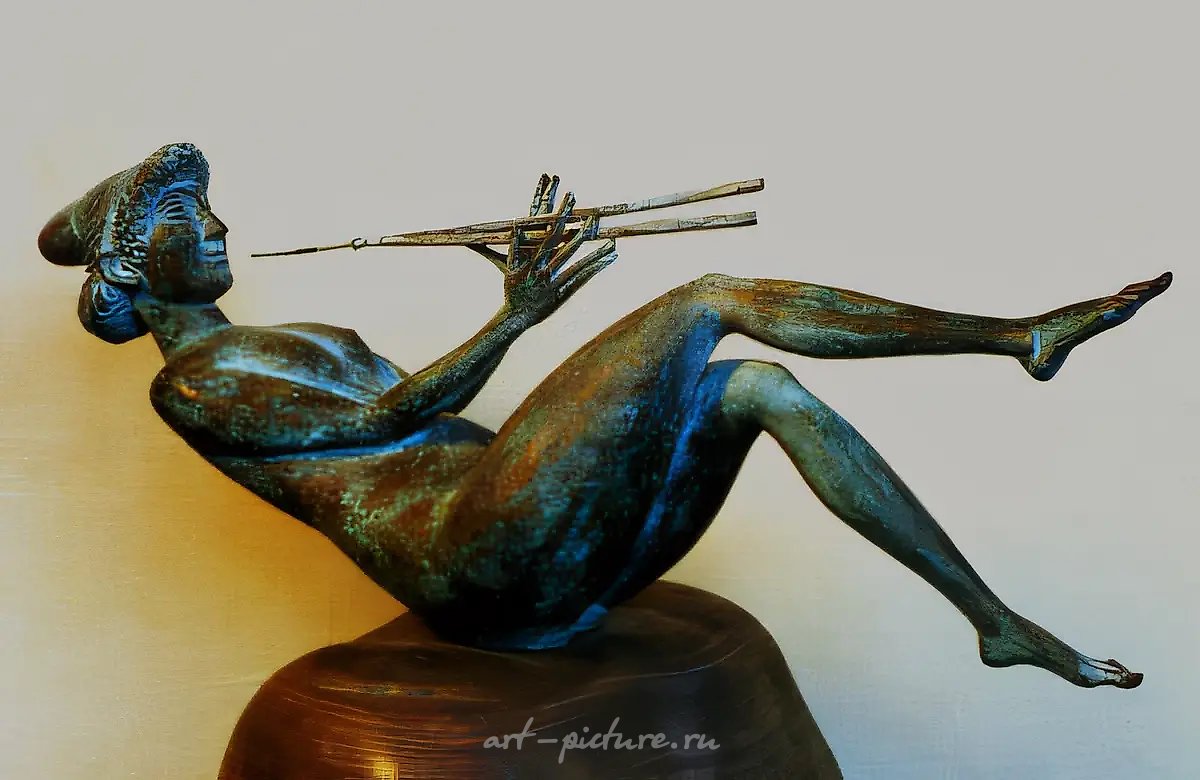 Пастораль, 1998, литьё, бронза, камень, h=25, l=38. Собственность автора