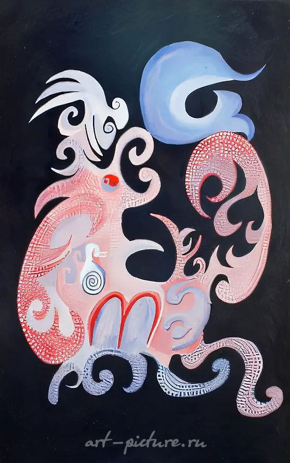 Вселенная. Дельфин, 1999, оргалит, масло, 47,5x30,6. Собственность автора