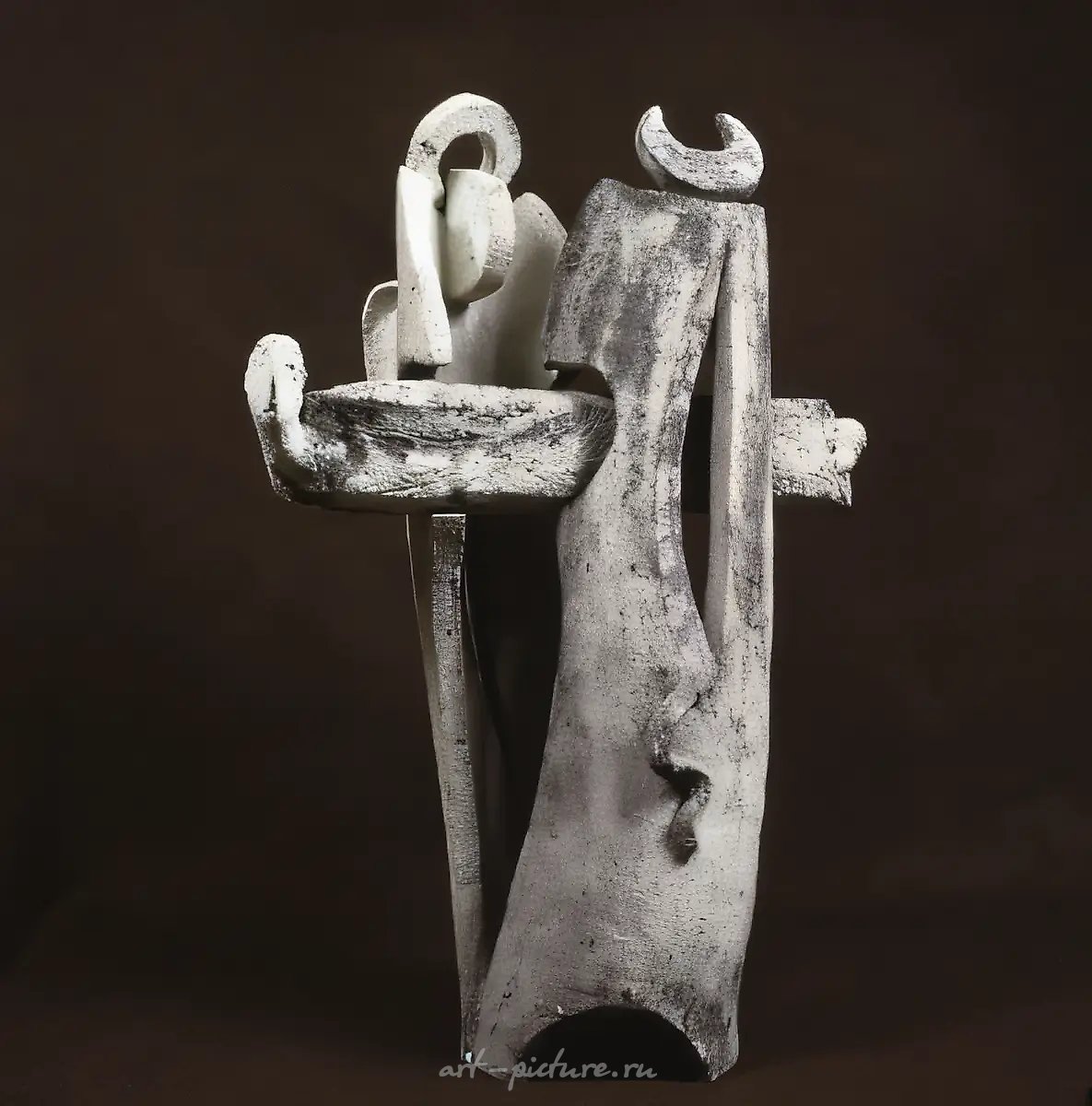 Бог и бес. Борьба за душу., 1989, шамот, соли, 65х30х37