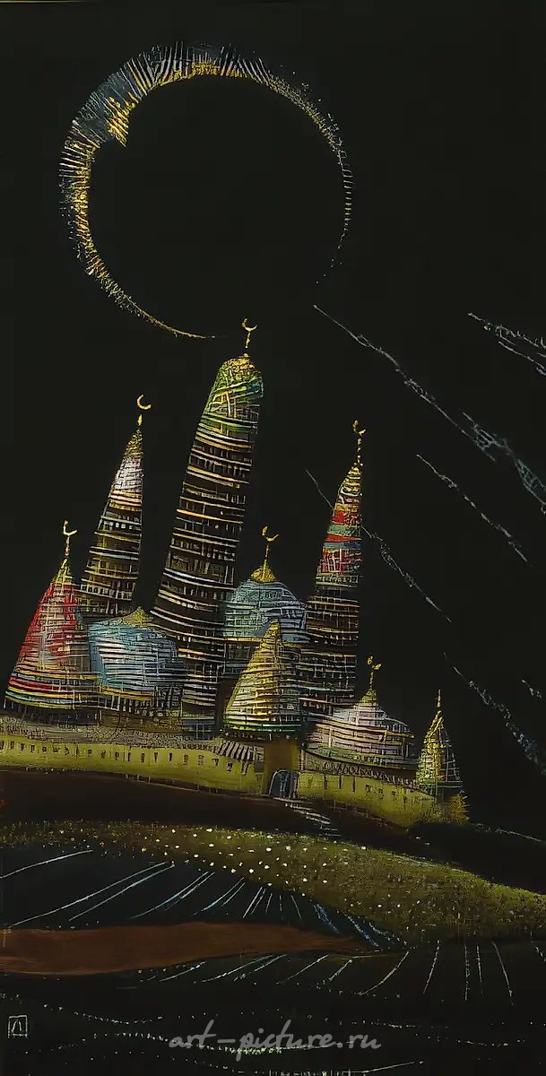 Восточная сказка., 1997, бархат, бисерное шитье, 60х30