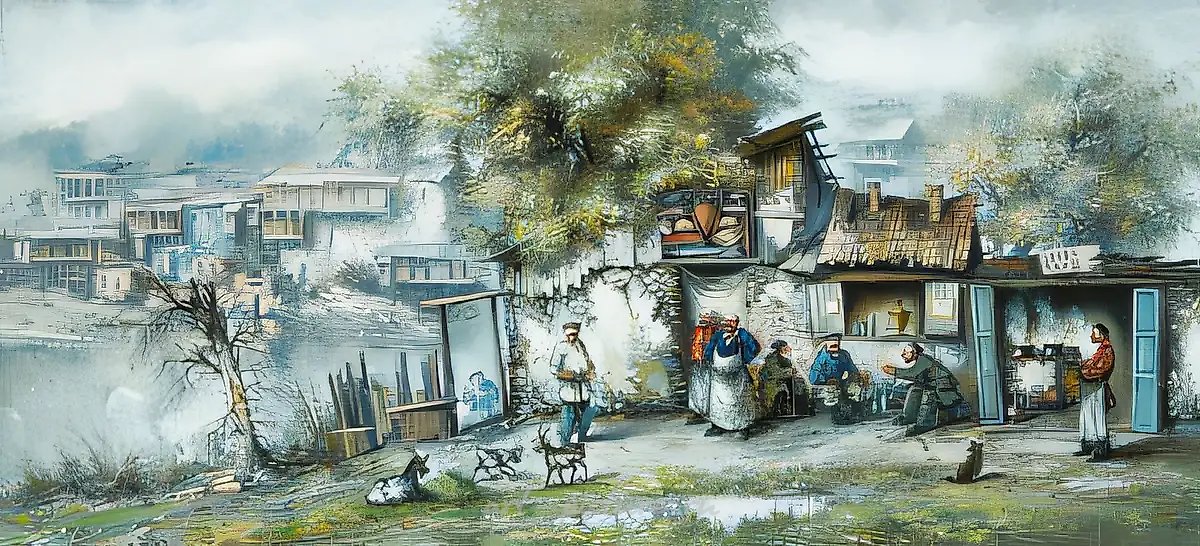 Мужской разговор., 1997, холст, масло, 46х100