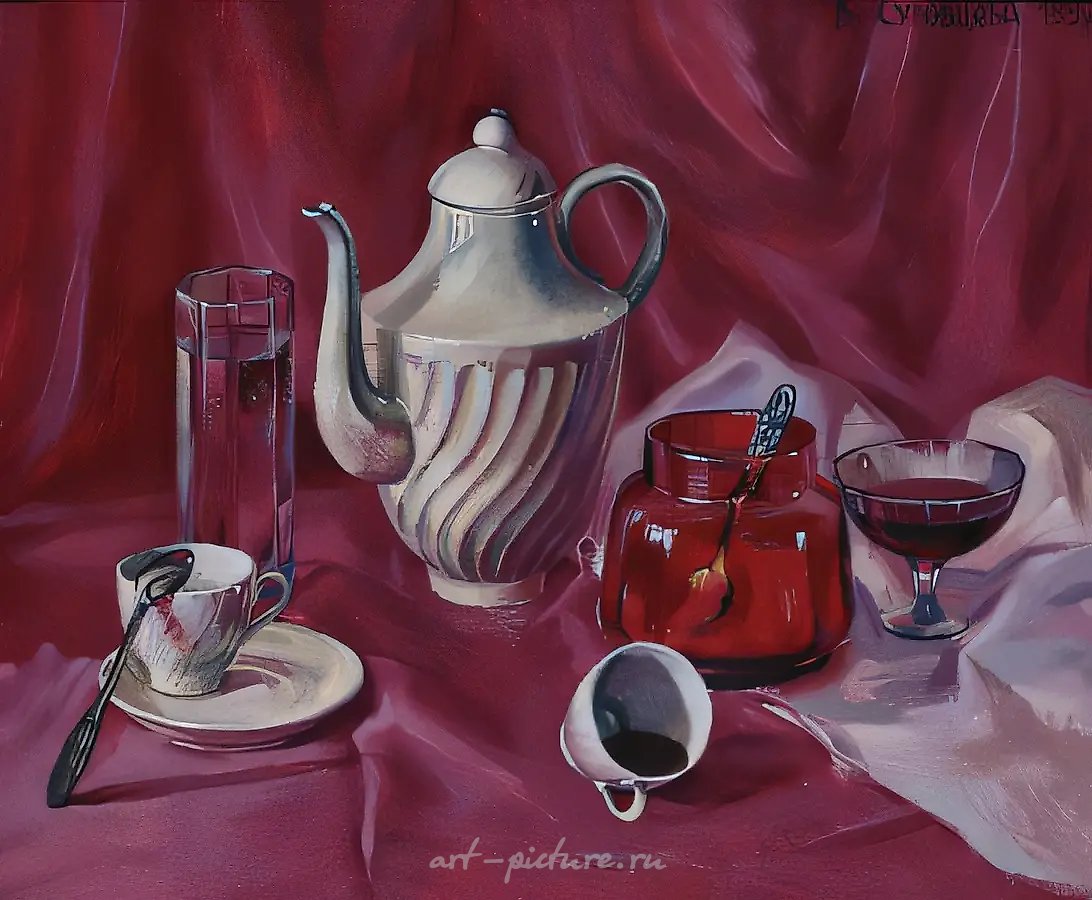 Завтрак на пурпуре., 1997, холст, масло, 50х59