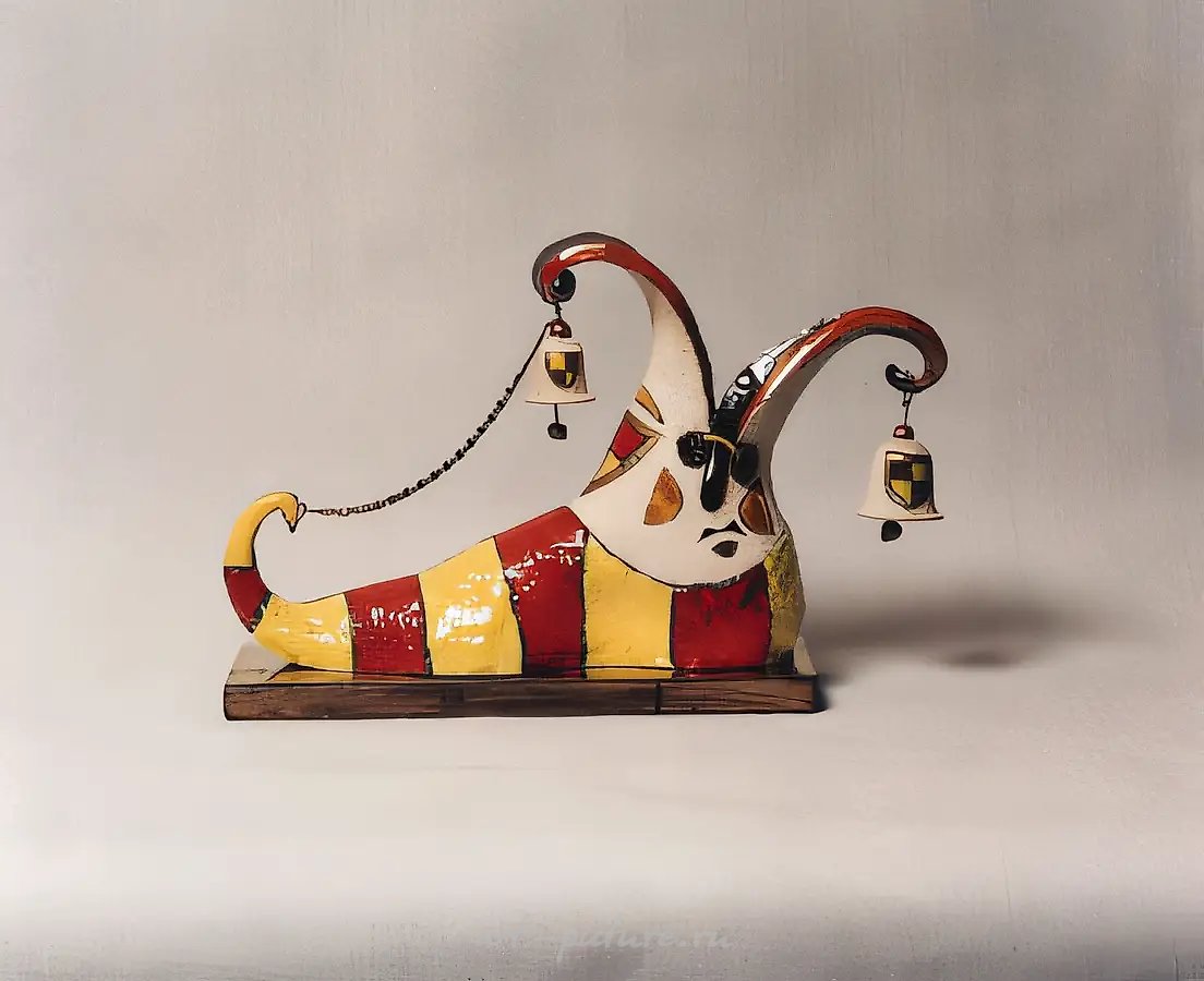 Шут Людовика XIV., 1998, шамот, 50х45х20