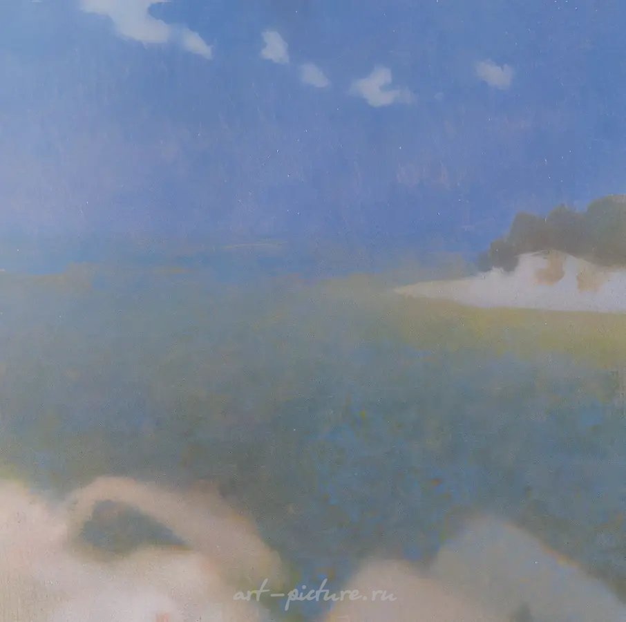 Остров, 1995, картон, масло, 85х85