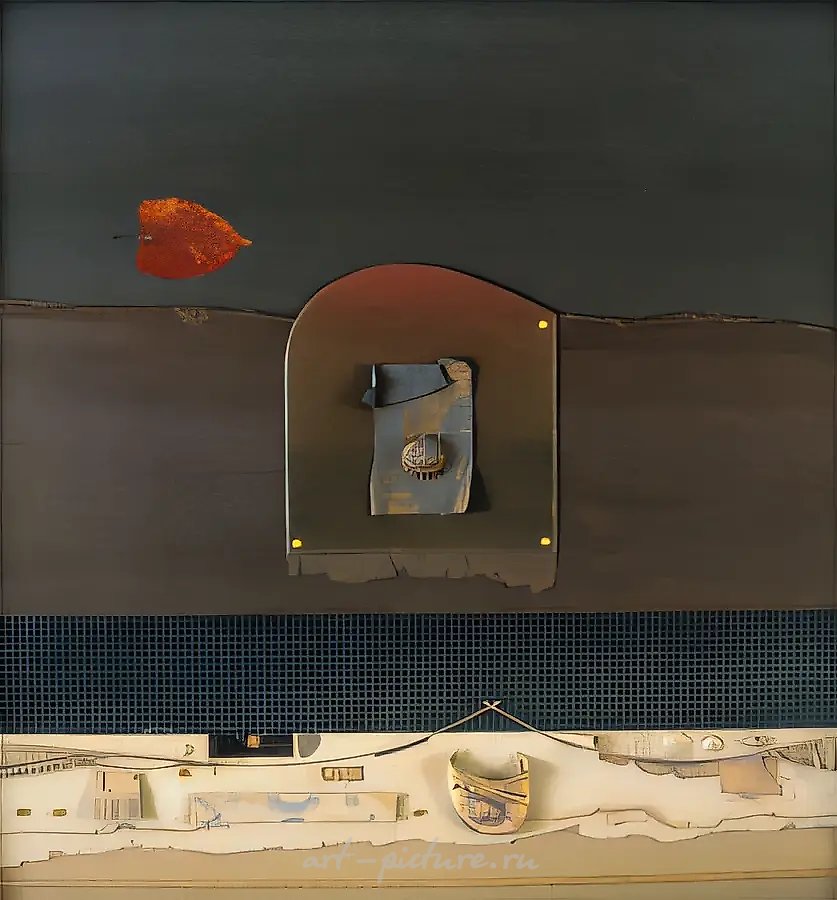 Ноктюрн, 1996, оргалит, коллаж, 90x90