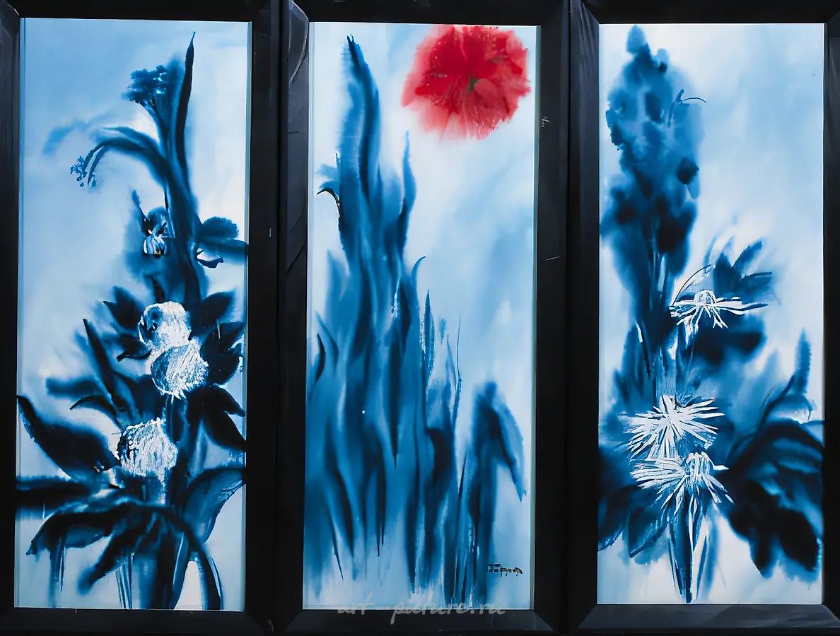 Триптих., 1999, бумага, акварель, 47х18