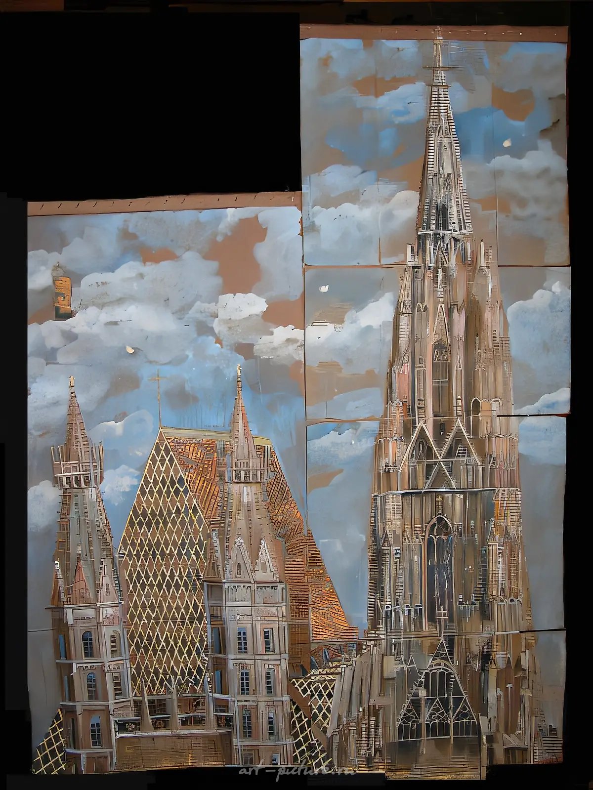 Собор, 2005, гофрокартон, смешанная техника, 202 х 148