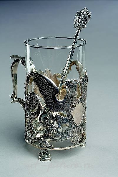 Silver cup holder Eagle Workshop-studio "Mezhov"