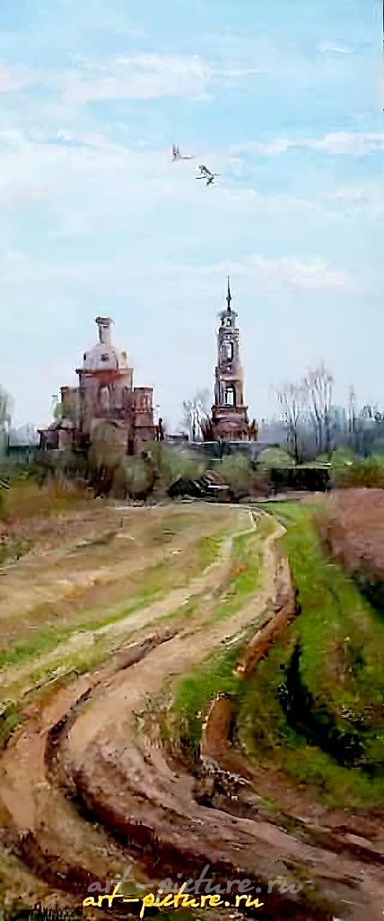 Russia. Canvas, oil. 70 x 30 cm