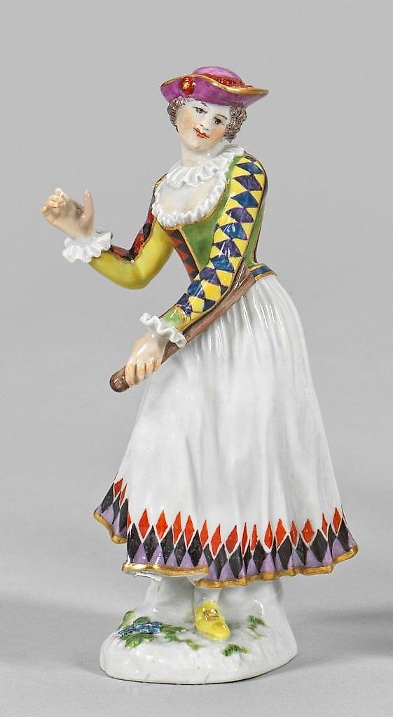 Dancing Columbine (Harlequin) from the Italian Comedy