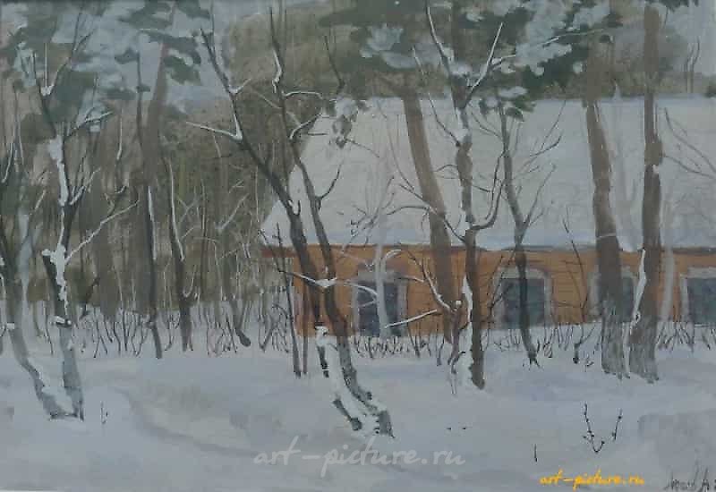 Дом в лесу. Акварель. 17 х 25 см.