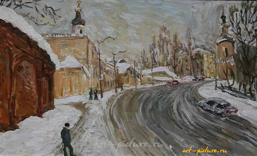 В верх по Большой Советской. Из серии старый город Смоленск. Холст, масло. 42 х 68 см.