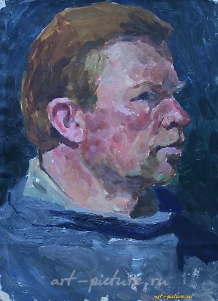 Study for the painting "Amateur Performance". Cardboard, oil. 43 x 32 cm.